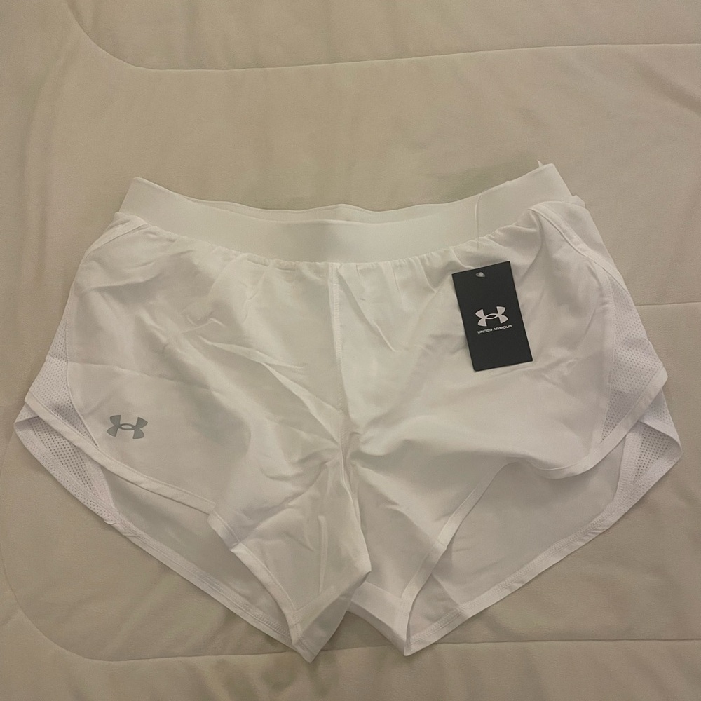 Under Armour White Athletic Shorts Lightweight Performance